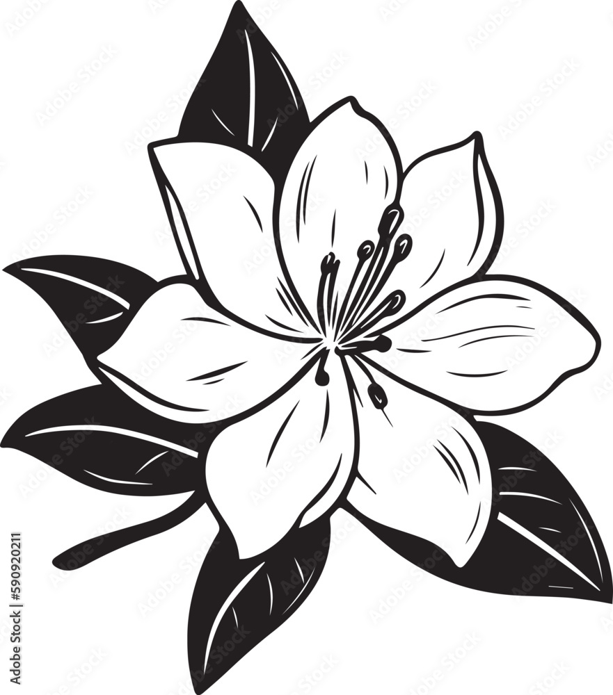Jasmine flower silhouette vector illustration , SVG