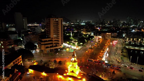 Paisajes, playas, sitios turísticos, torre del reloj, fuertes, murallas de la ciudad de Cartagena, ubicada en Colombia, pais latinoamericano. photo