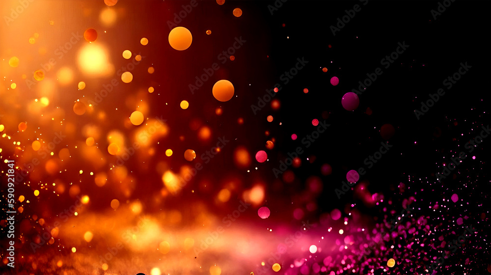 Golden abstract particle dust or glitter background wallpaper galaxy cosmic space fantasy background