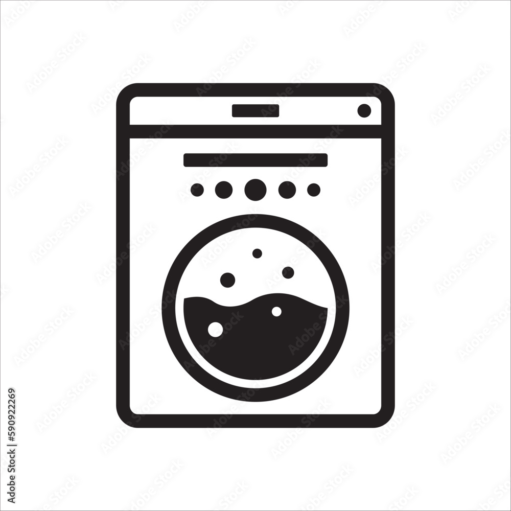 Washer vector icon. Washer flat sign design. Wash machine symbol pictogram. UX UI icon Washer vector icon. Washer flat sign design. Wash machine symbol pictogram. UX UI icon