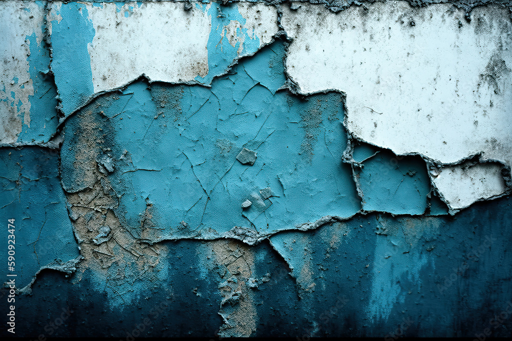 blue and grey background image, texture, textured backdrop, cracked paint on wall