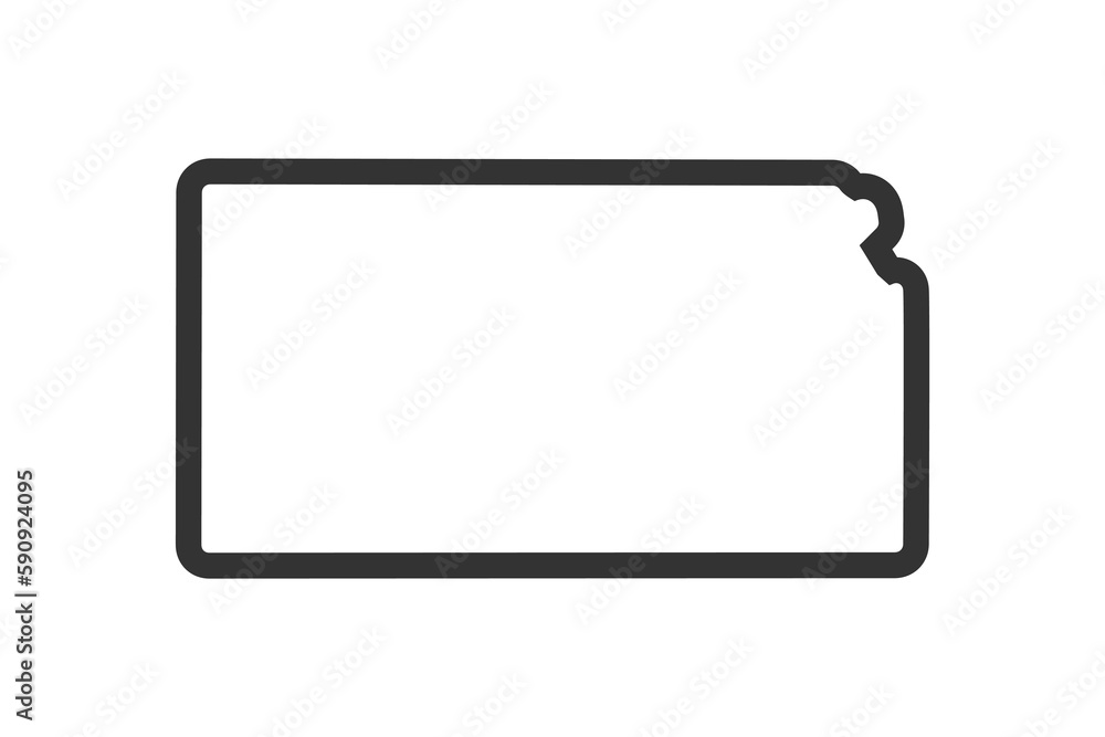 Kansas outline symbol. US state map. Vector illustration Kansas outline symbol. US state map. Vector illustration