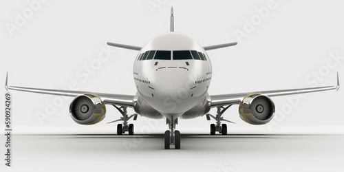 Commercial airplane isolated on white background with clipping path. Generative AI