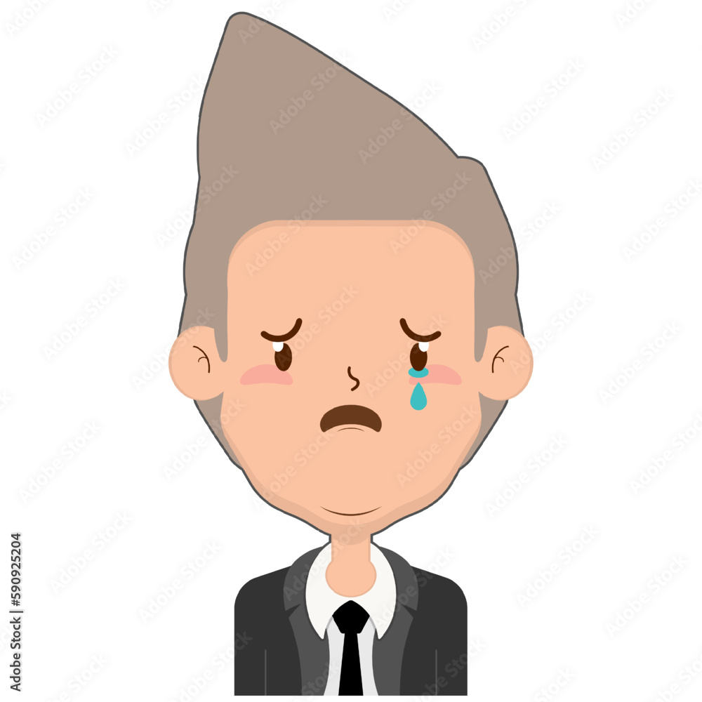 business man crying and scared face cartoon cute business man crying and scared face cartoon cute