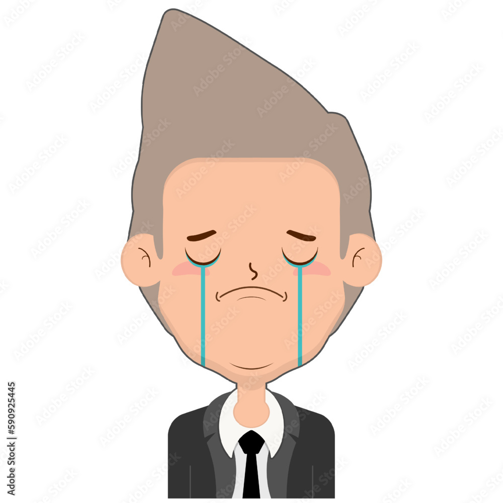 business man crying and scared face cartoon cute business man crying and scared face cartoon cute
