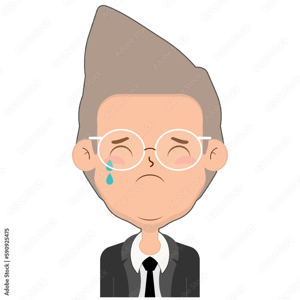 business man crying and scared face cartoon cute business man crying and scared face cartoon cute