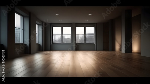  Modern Empty Room. Generative AI
