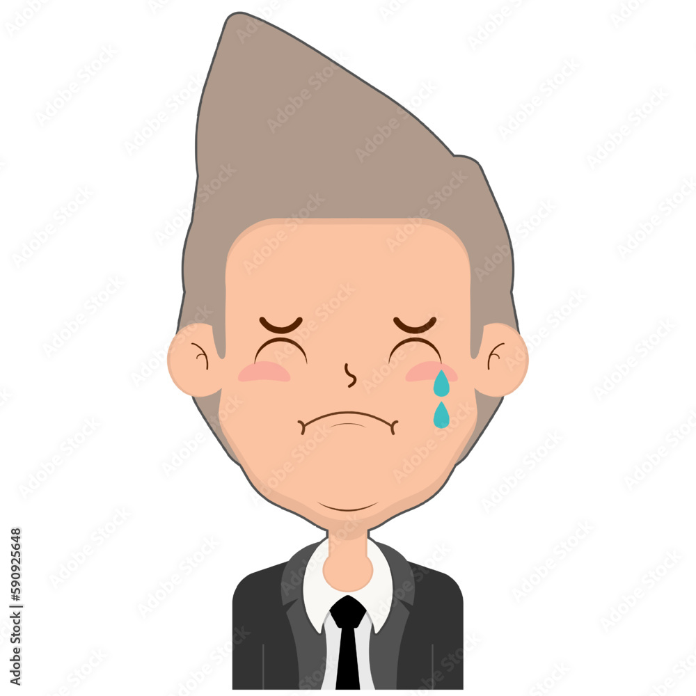 business man crying and scared face cartoon cute business man crying and scared face cartoon cute