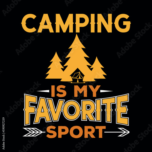 Camping Adventures mountains Outdoors Vector illustration t-shirt design Graphic T-Shirt Design
