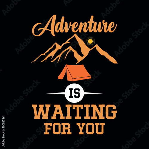 Camping Adventures mountains Outdoors Vector illustration t-shirt design Graphic T-Shirt Design