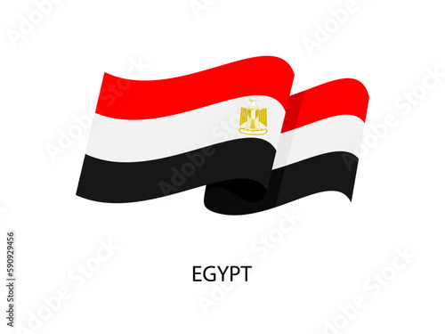 Egypt flag vector. Flag of Egypty on white background. Vector illustration photo