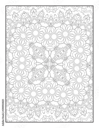 Coloring Page For Adult. Mandala. Vector. Circular pattern in the form of a mandala. Coloring book page. Flower Mandalas. Vintage decorative elements. Mandala Coloring Pages. Pattern Coloring Page.