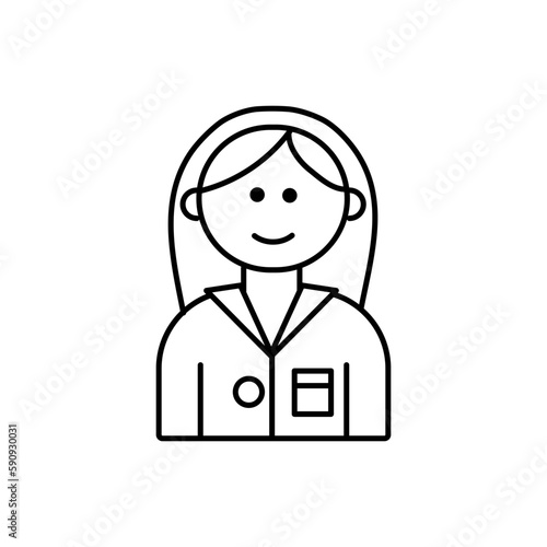 Female doctor on white back...