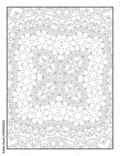 Coloring Page For Adult. Mandala. Vector. Circular pattern in the form of a mandala. Coloring book page. Flower Mandalas. Vintage decorative elements. Mandala Coloring Pages. Pattern Coloring Page.