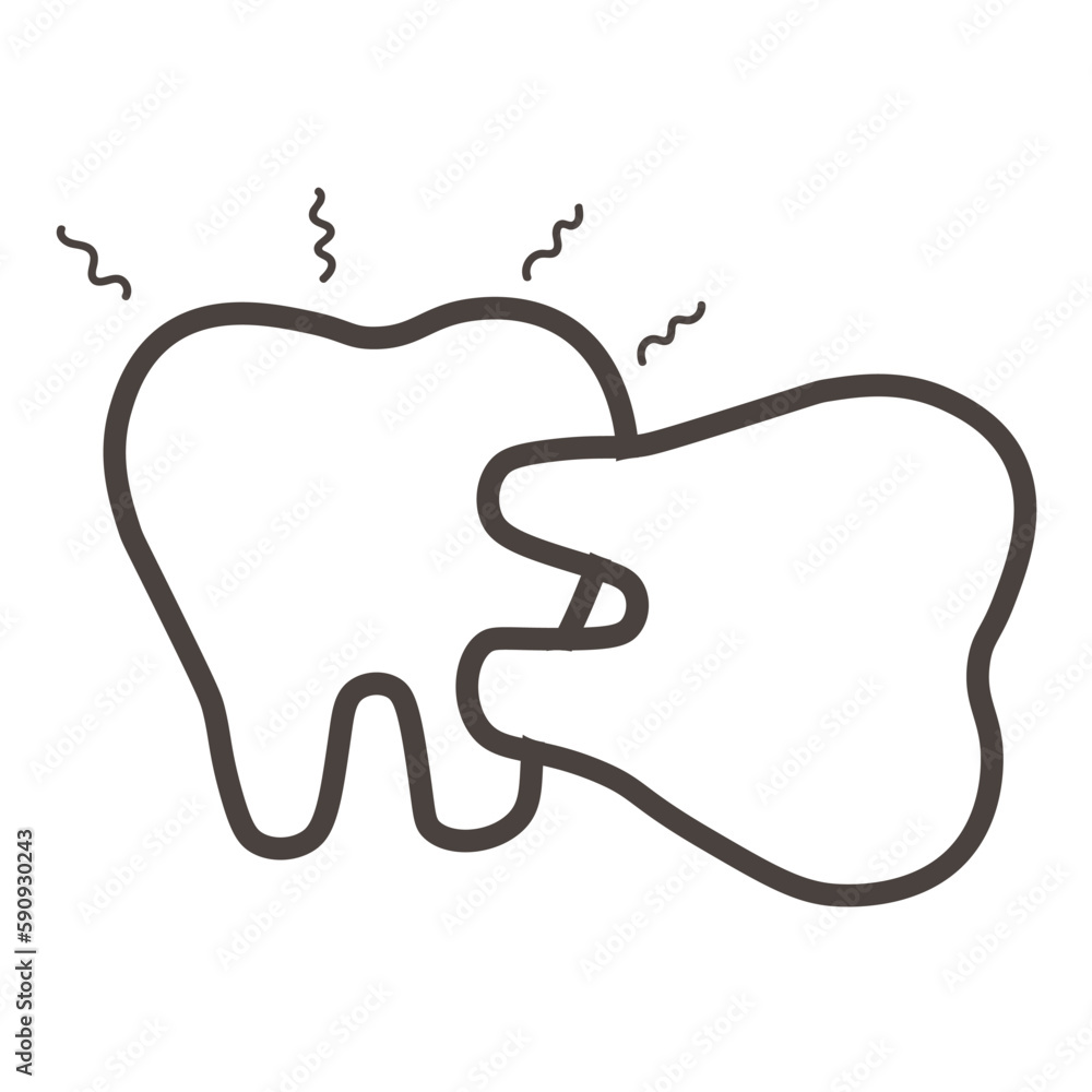 Teeth on white background. Concept of toothache Teeth on white background. Concept of toothache