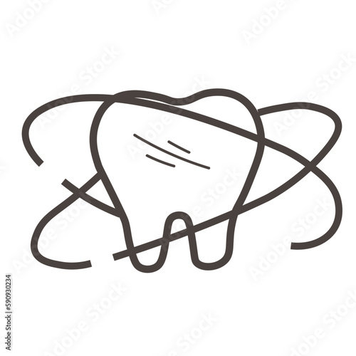 Tooth with healthy enamel on white background