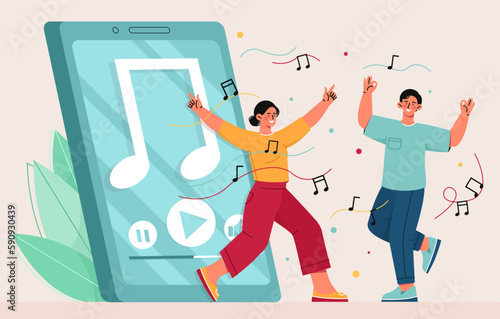 People listen music