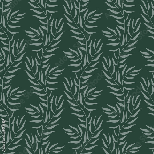 Wallpaper Mural Green leaf on vine climbing seamless pattern vector illustration Torontodigital.ca