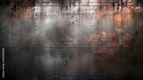 Steel metal grunge texture, rusty fancy background, dark gray black wallpaper, with scratch.
