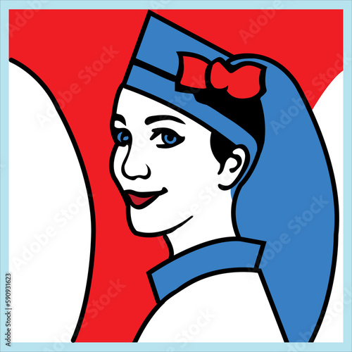  A beautiful and Eye catching Nurse's Line Art in colorful