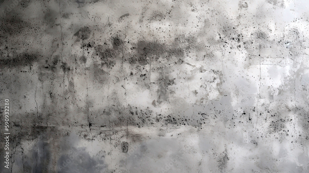 Fototapeta premium Textured concrete wall in a cool, neutral gray tone, the surface showcases natural imperfections, subtle cracks, and a slightly rough texture. Wallpaper