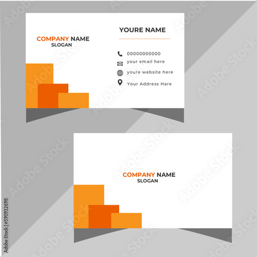 creative business card template Personal visiting card with company logo. Vector illustration. Stationery design