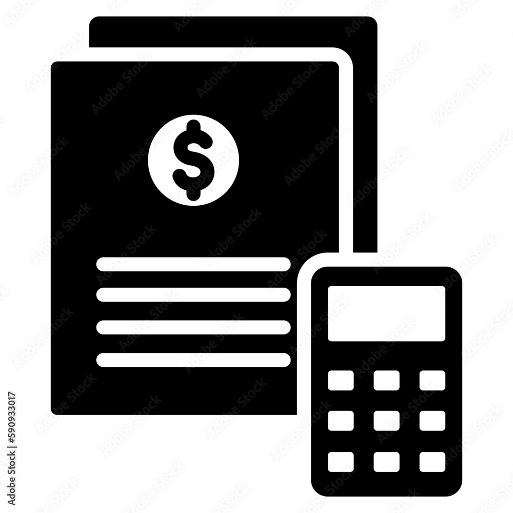 calculator, business report and finance icon. calculator, business report and finance icon.