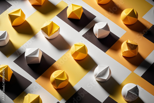 Bombones de chocolate amarillo aesthetic, bombones de lujo reposteria coreana, regalo de san valentin dulce, caramelos y chucherías deliciosas, creado con IA generativa photo