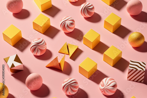 Bombones de chocolate rosa aesthetic, bombones de lujo reposteria coreana, regalo de san valentin dulce, caramelos y chucherías deliciosas, creado con IA generativa photo