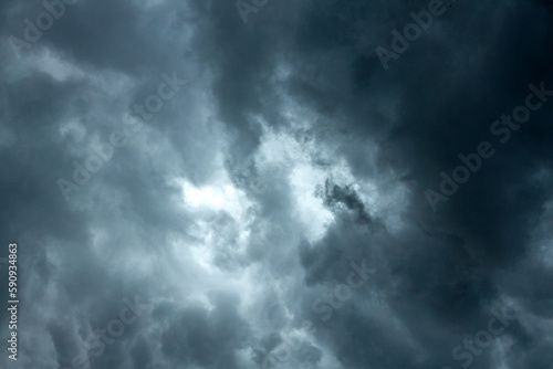 Dramatic storm clouds sky cloudy landscape background.