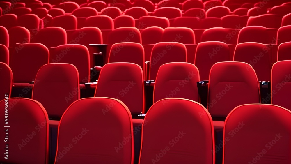 Empty theater red seats - Generative AI Empty theater red seats - Generative AI