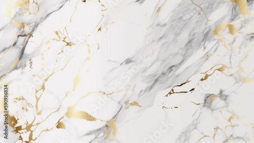 White marble texture background with gold veins. Luxury abstract pattern with high resolution. Generative AI