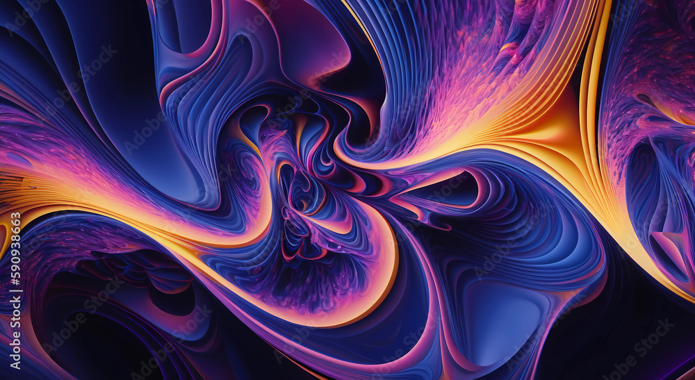 Obraz premium Abstract background with waves. Generative AI