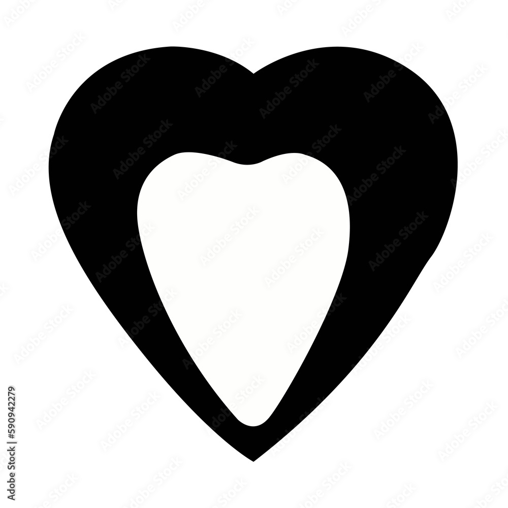 Black and white heart illustration. Heart silhouette clipart. Black and white heart illustration. Heart silhouette clipart.