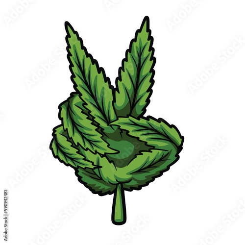 Marijuana Peace Leaf Cartoon