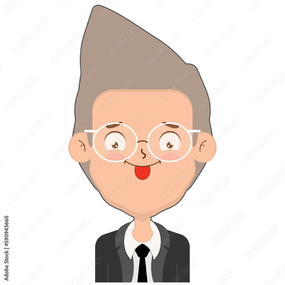 business man playful face cartoon cute business man playful face cartoon cute