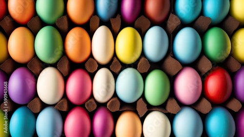 Lots of colorful Easter eggs, pattern, background, illustration