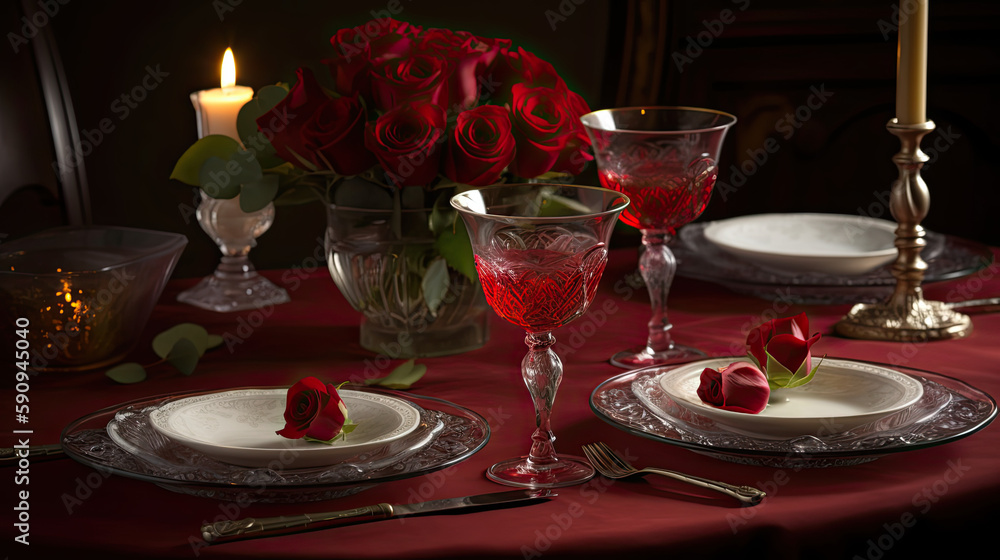 Romantic dinner for two on Valentines Day Romantic dinner for two on Valentines Day