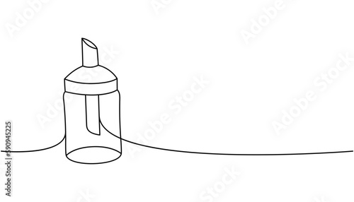 Single portion sugar bowl one line continuous drawing. Kitchen tools continuous one line illustration. Vector minimalist linear illustration.