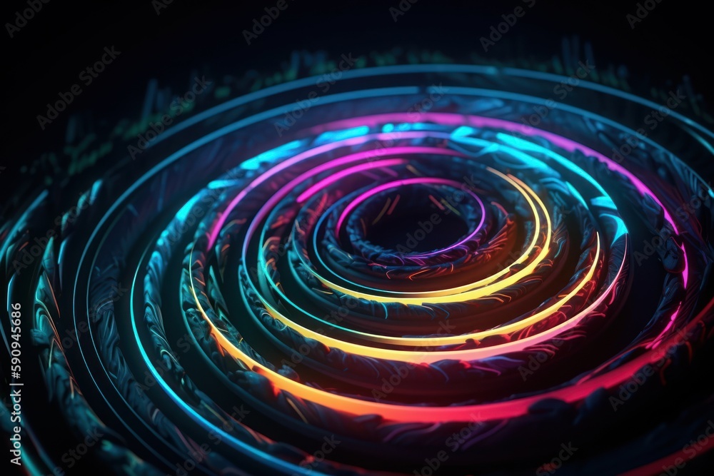 3d render, abstract geometric neon background, glowing spiral line, simple helix 3d render, abstract geometric neon background, glowing spiral line, simple helix