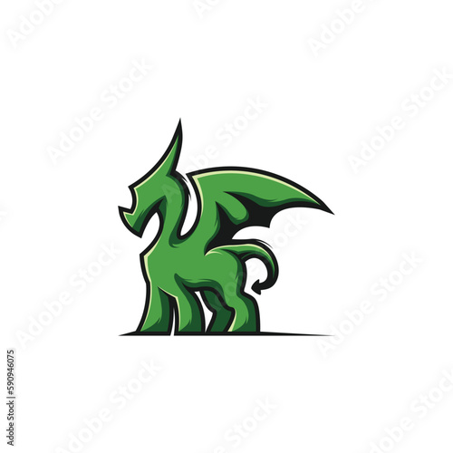 Cute Dragon Mascot Logo Vector