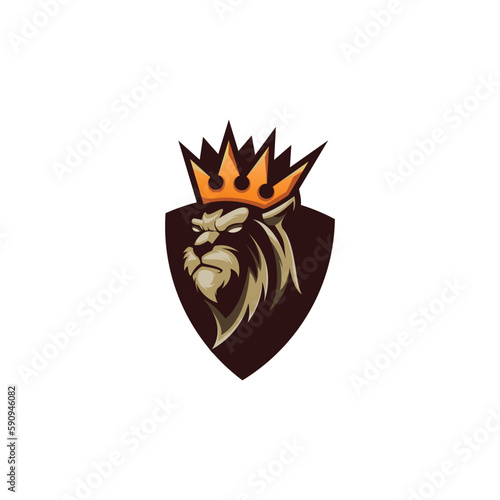 Lion Mascot Logo Vector With Crown