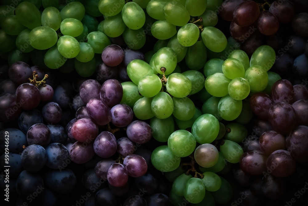 A close up of a bunch of grapes