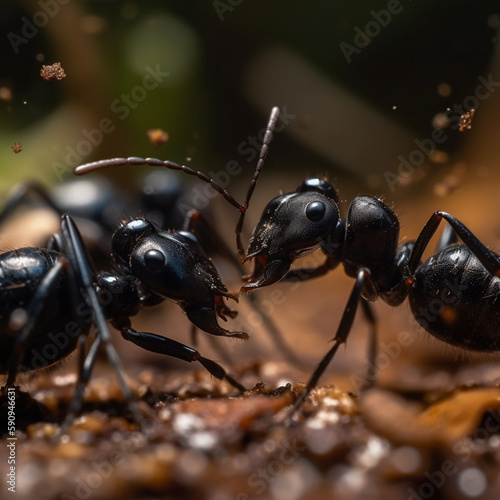 Macro photo closeup portrait of ants © DIGITAL