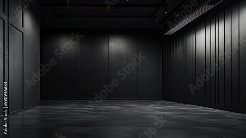 Contemporary Black Empty Wall for Product Advertisement