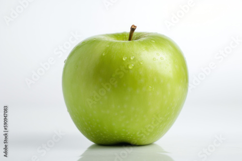 Green Apple, Isolated apple on a white background, generative ai, Fresh tasty fruit