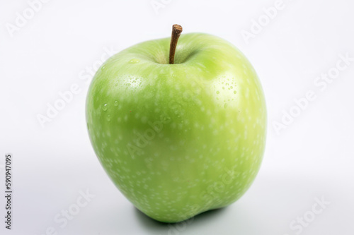 Green Apple, Isolated apple on a white background, generative ai, Fresh tasty fruit