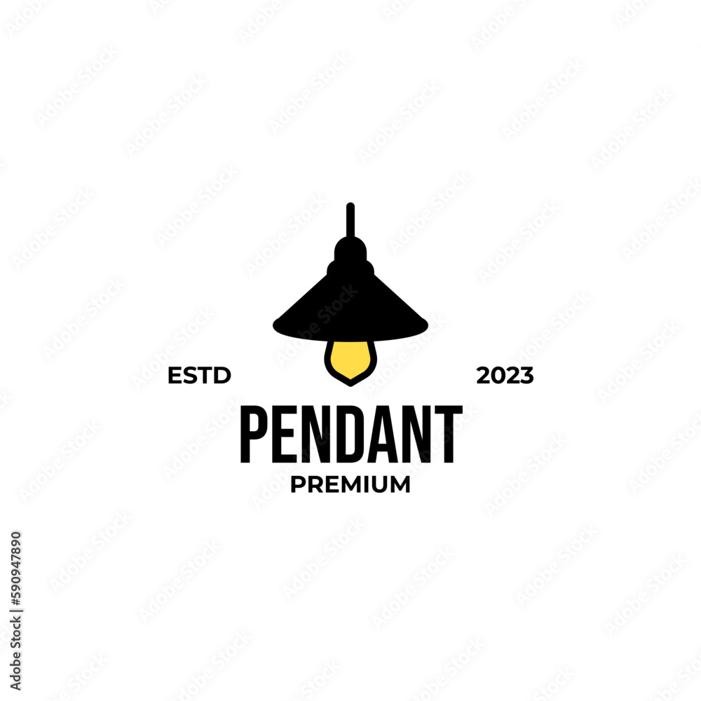 Vector lamp pendant logo design concept illustration idea Vector lamp pendant logo design concept illustration idea