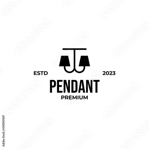 Vector lamp pendant logo design concept illustration idea