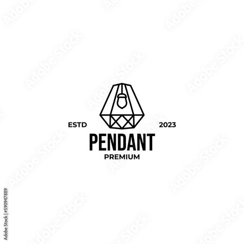 Vector lamp pendant logo design concept illustration idea